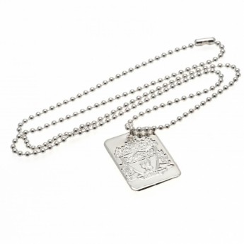 FC Liverpool nyaklánc dögcédulával Silver Plated Dog Tag & Chain