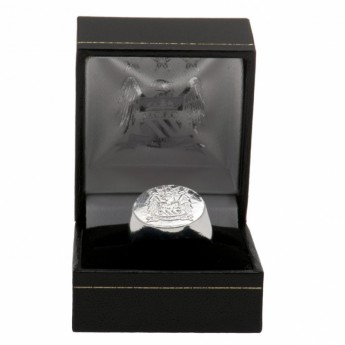 Manchester City gyűrű Silver Plated Crest Ring Medium EC