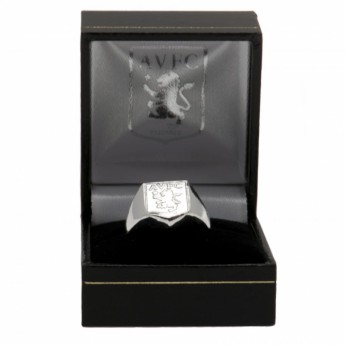 Aston Villa gyűrű Silver Plated Crest Medium