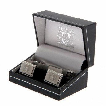 Manchester City nyakkendő tű és mandzsettagomb szett Tie Slide & Cufflink Set EC