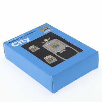 Manchester City nyitó és mandzsettagomb szett Cufflinks & Keyring Bottle Opener Set