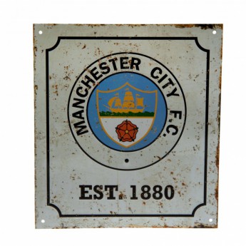 Manchester City fali tábla Retro Logo Sign