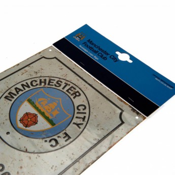 Manchester City fali tábla Retro Logo Sign