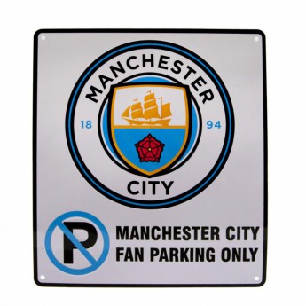 Manchester City fém tábla No Parking Sign