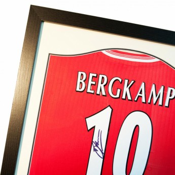 Legendák bekeretezett mez FC Arsenal Bergkamp Signed Shirt Silhouette