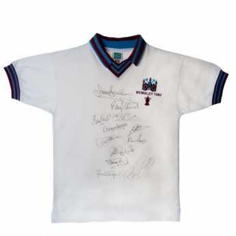 Legendák futball mez West Ham United 1980 FA Cup Final Signed Shirt