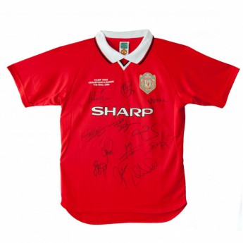 Legendák futball mez Manchester United 1999 Champions League Final Signed Shirt