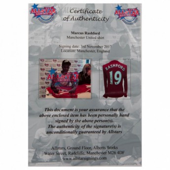 Legendák bekeretezett mez Manchester United Rashford Signed Shirt (Framed)