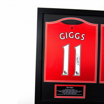 Legendák bekeretezett mez Manchester United Giggs & Scholes Signed Shirts (Dual Framed)