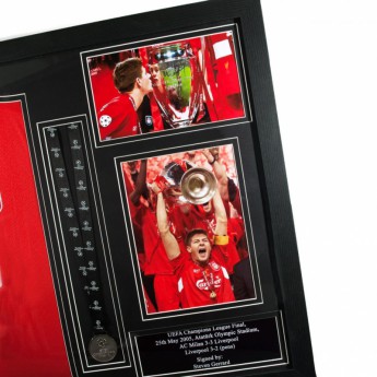 Legendák bekeretezett mez FC Liverpool Gerrard Signed Shirt Istanbul (Framed)