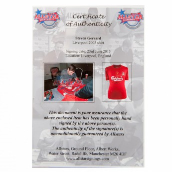 Legendák bekeretezett mez FC Liverpool Gerrard Signed Shirt Istanbul (Framed)