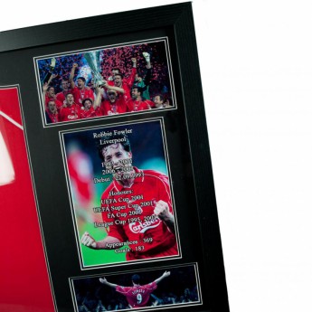 Legendák bekeretezett mez FC Liverpool Fowler Signed Shirt (Framed)