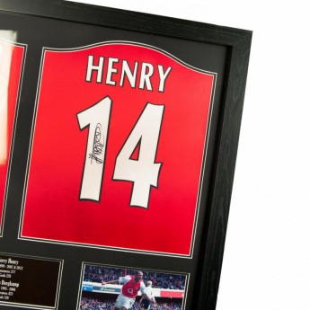 Legendák bekeretezett mez FC Arsenal Bergkamp & Henry Signed Shirts (Dual Framed)