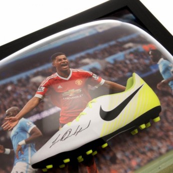 Legendák bekeretezett futballcipő Manchester United Rashford Signed Boot (Framed)