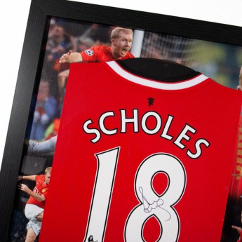 Legendák bekeretezett mez Manchester United Scholes Signed Shirt (Framed)