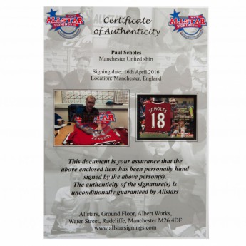 Legendák bekeretezett mez Manchester United Scholes Signed Shirt (Framed)