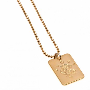 FC Rangers nyaklánc dögcédulával Gold Plated Dog Tag & Chain