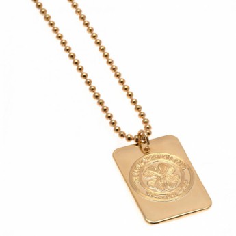 FC Celtic nyaklánc dögcédulával Gold Plated Dog Tag & Chain