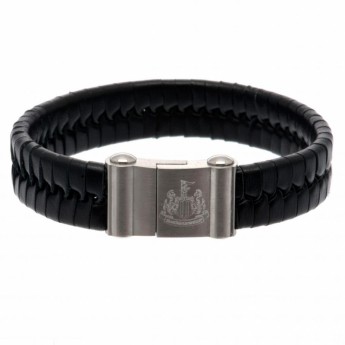 Newcastle United bőr karkötő Single Plait Leather Bracelet