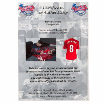 FC Liverpool kép keretben Gerrard Signed Shirt Honours (Framed)