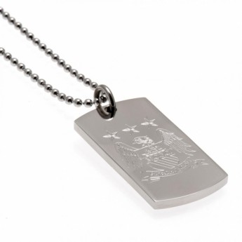 Manchester City nyaklánc dögcédulával Engraved Dog Tag & Chain EC