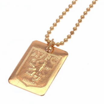 Aston Villa nyaklánc dögcédulával Gold Plated Dog Tag & Chain