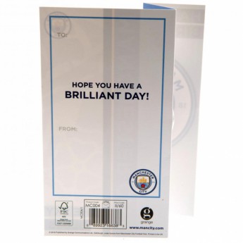 Manchester City születésnapi köszöntő Birthday Card