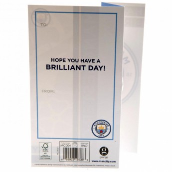 Manchester City születésnapi köszöntő Birthday Card