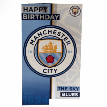 Manchester City születésnapi köszöntő Birthday Card