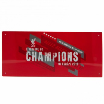 FC Liverpool fali tábla Champions Of Europe Street Sign