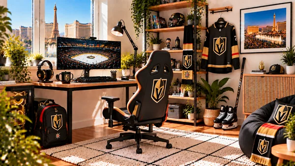 Inspiráció Vegas Golden Knights szurkolói dolgozósarokhoz